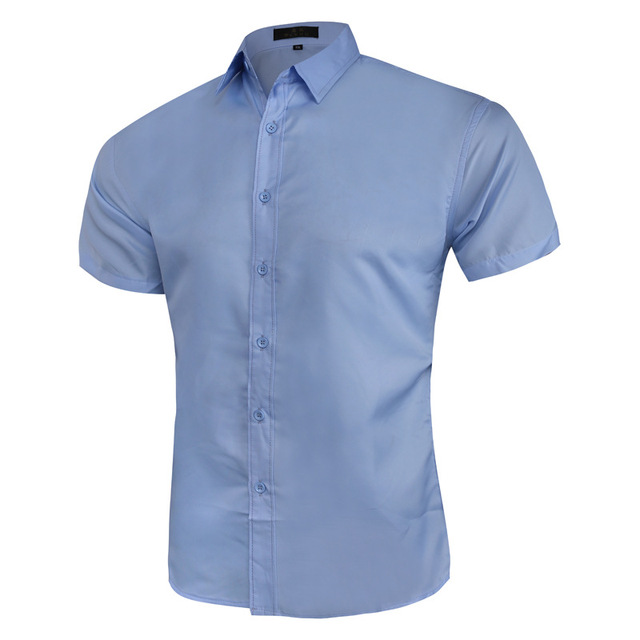 Men’s solid color men’s Short Sleeve Shirt Men’s casual shirt