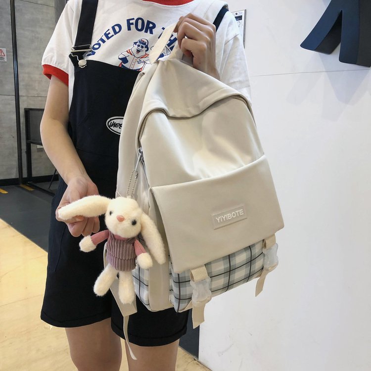 Schoolbag Korean Fashion Harajuku Cute Girl Student Small Fresh Contrast Color Plaid Backpack  Wholesale Nihaojewelry display picture 61