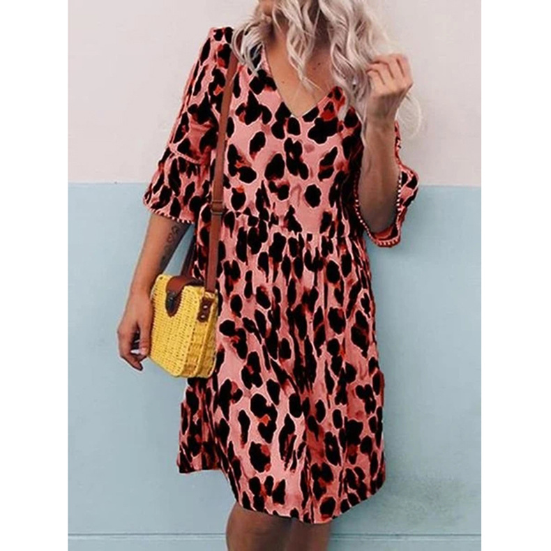 Casual V-neck printed dress  NSZH21721