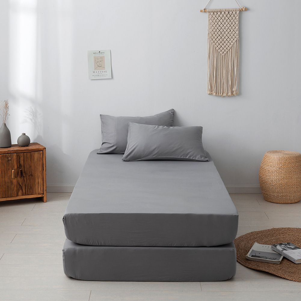 外贸家纺床上用品速卖通跨境爆品日本尺寸水洗化纤纯色床笠床罩