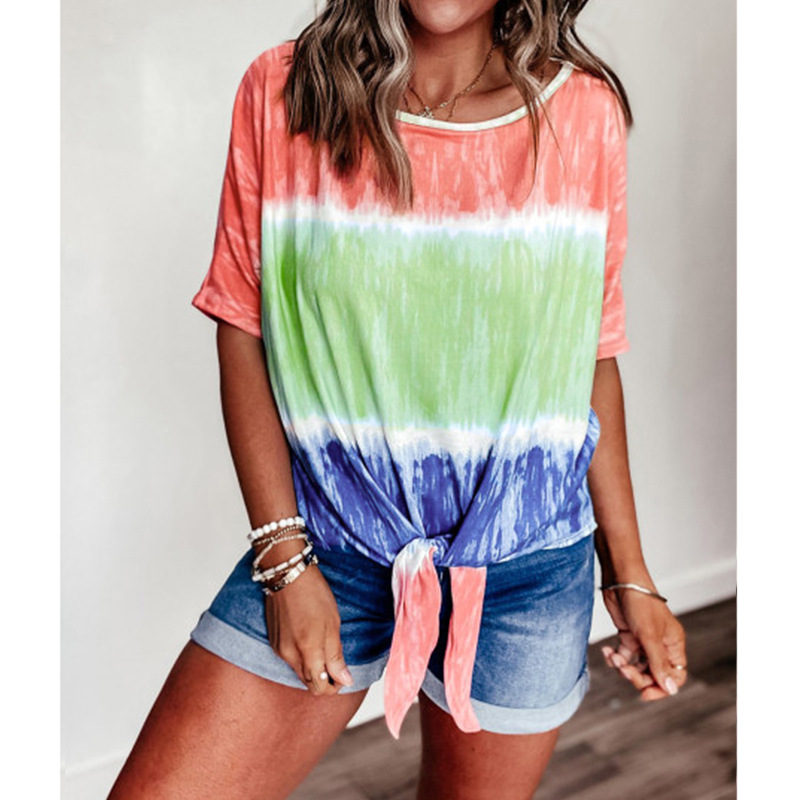 fashion printing short-sleeved round neck T-shirt NSKX5962