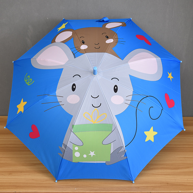 数码动物儿童雨伞长柄直杆晴雨伞可爱卡通小孩广告伞定制LOGO批发详情图12
