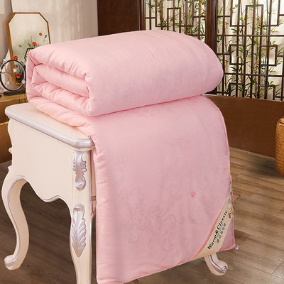 厂家直销双宫茧蚕丝被手工订花60支贡缎纯棉被【有质检报告】|ru