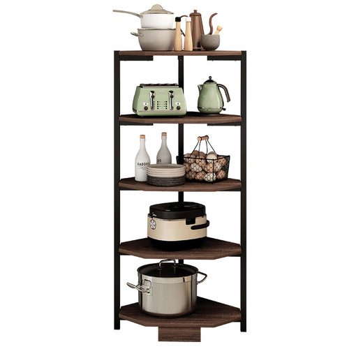 Yijiada kitchen corner layered storage rack floor-standing multi-layer household dish storage rack triangular spice rack