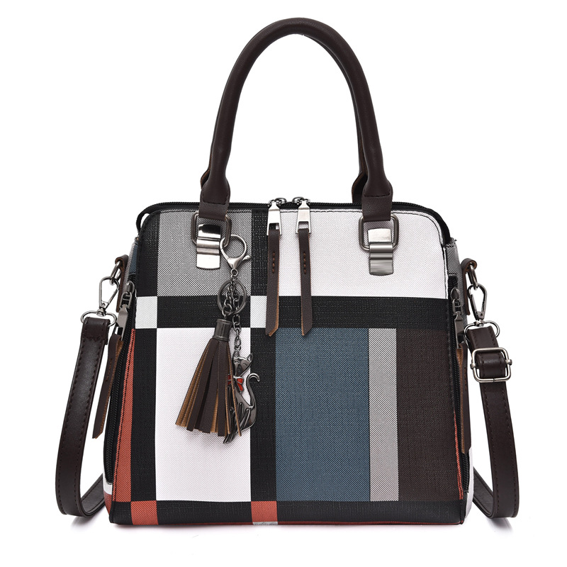 2022 primavera y verano nuevo bolso de mujer traje de cuatro piezas costura de moda contraste color bolso de hombro estilo coreano bolso crossbody