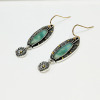 Fashionable marble retro turquoise earrings, European style, wholesale