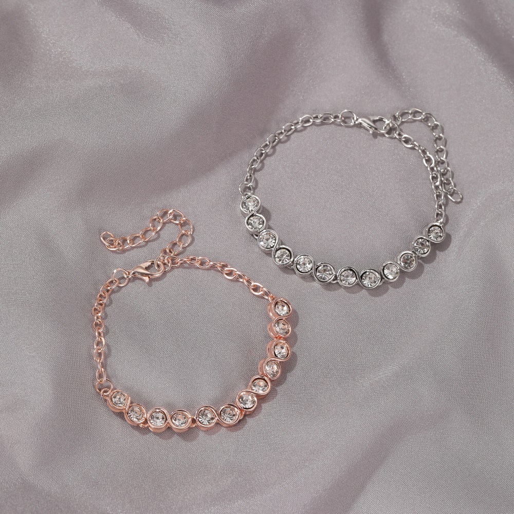 Bracelet En Cristal Classique Coréen Simple Bracelet En Zircon Rond Bijoux En Gros Nihaojewelry display picture 3