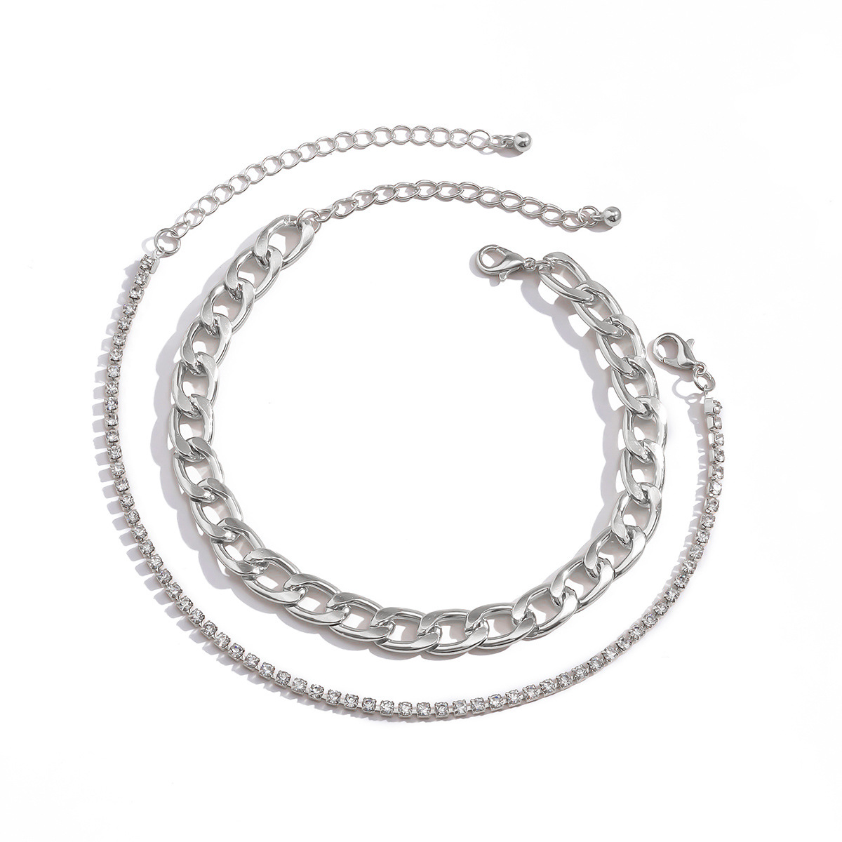 Style Simple Géométrique Strass Le Fer De Gros Bracelet De Cheville display picture 7