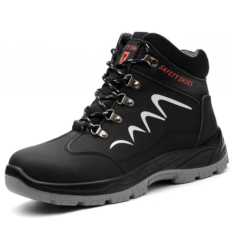 Zapatos de seguridad de caña alta para hombre, antiaplastamiento, antipinchazos, ligeros, resistentes al desgaste, impermeables, zapatos de soldador, transpirables para verano, con forro polar, disponibles para dropshipping.