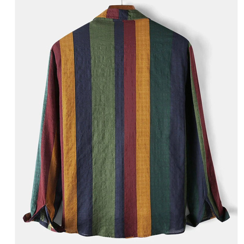 Men's Stripe Blouse Men's Clothing display picture 4