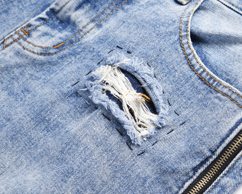 Men's Ripped Jeans Distressed Washed Deconstructed Denim Trousers_voghion.com