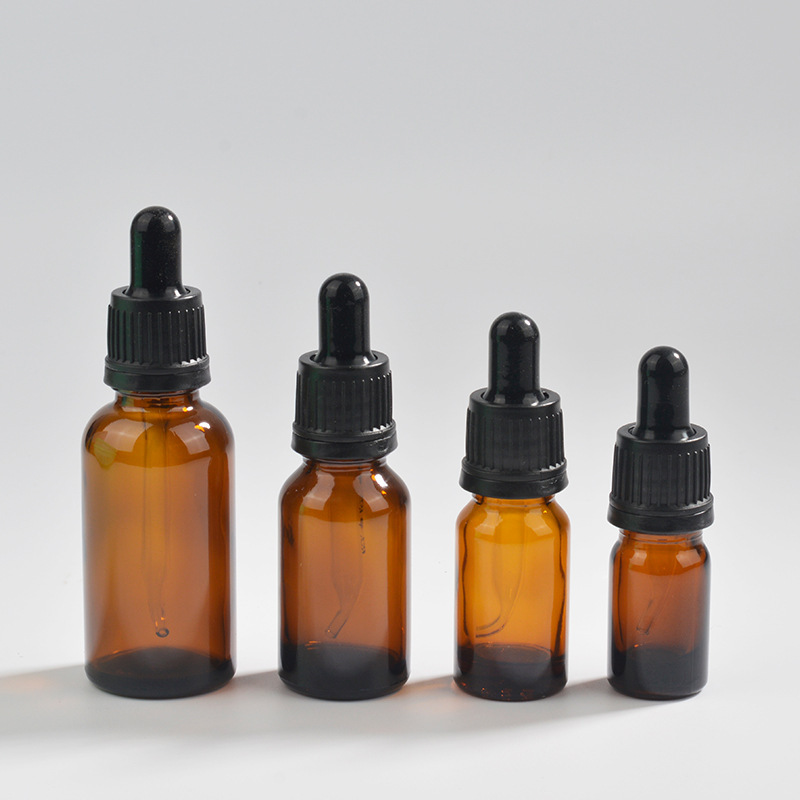 Brown light-proof dropper bottle sealed lock cap handmade brushed thickened YB elbow essential oil dropper bottle Brown light-proof dropper bottle sealed lock cap handmade brushed thickened YB elbow essential oil dropper bottle