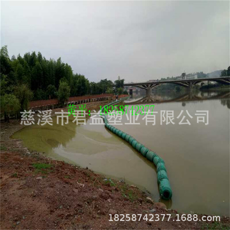 自浮式拦污塑料浮筒 水库拦污浮体 浮式拦渣浮