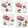 Three dimensional amber nail decoration jade, metal decorations for manicure