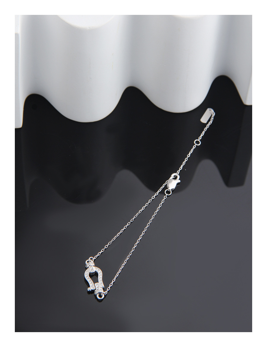 U Shape Pattern Women'S Gender 925 Sterling Silver Bracelets Simple Style Streetwear