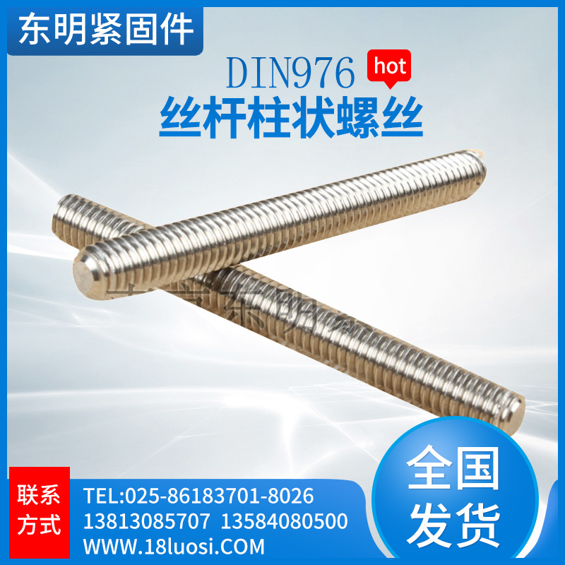 厂家供应加长螺杆 一米牙条不锈钢 德标丝杆柱状螺丝螺母连接件