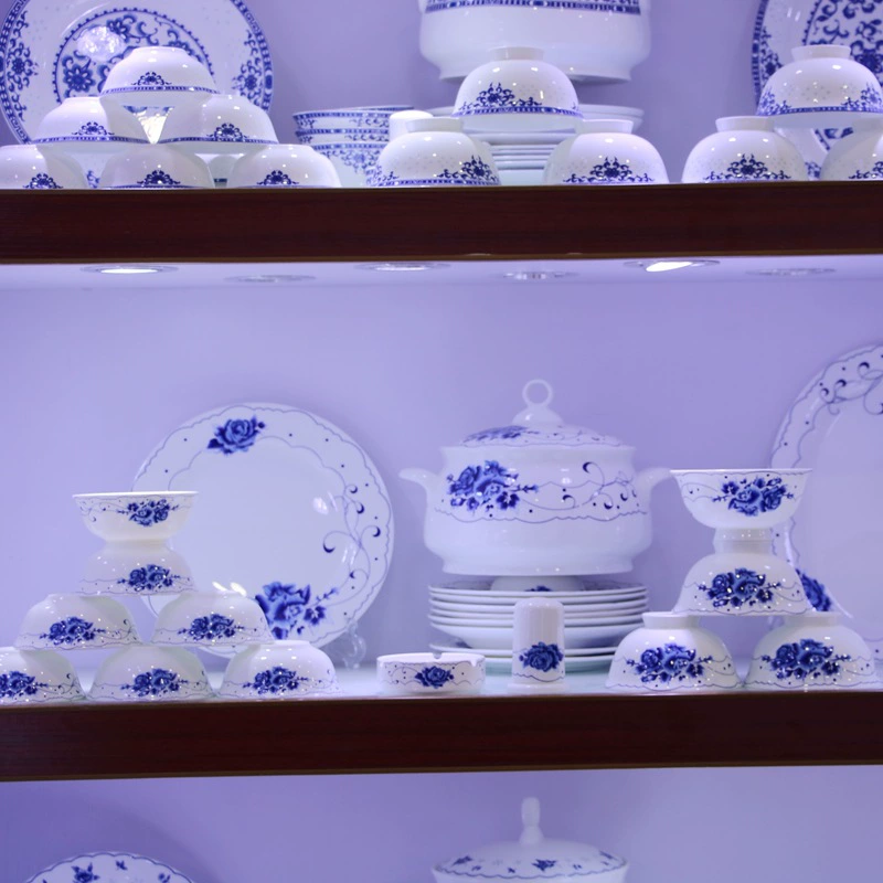 Ceramic blue and white tableware, set for adults, Birthday gift, Chinese style