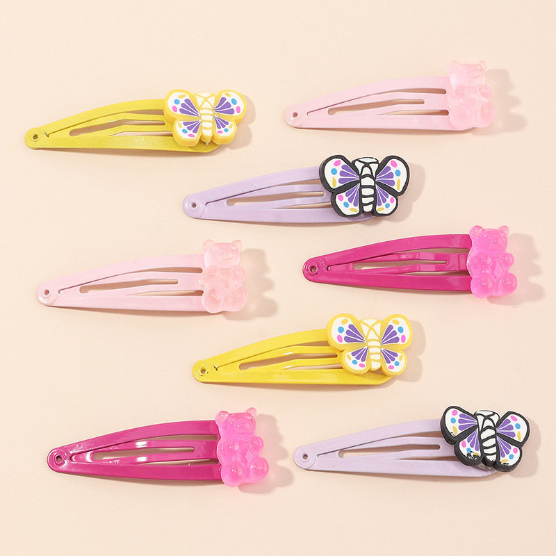 Cute  Candy Color Bear Hairpin Girl Cute Butterfly Bangs Clip Wholesale display picture 2