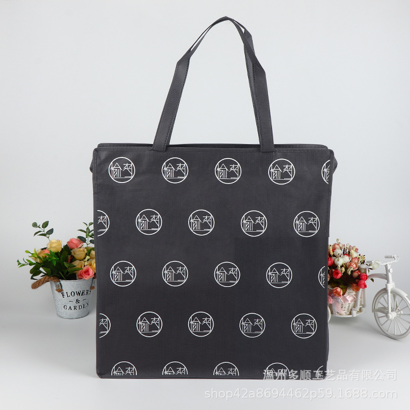 覆膜无纺布袋定制彩印平口服装购物礼品袋环保广告手提袋定做LOGO