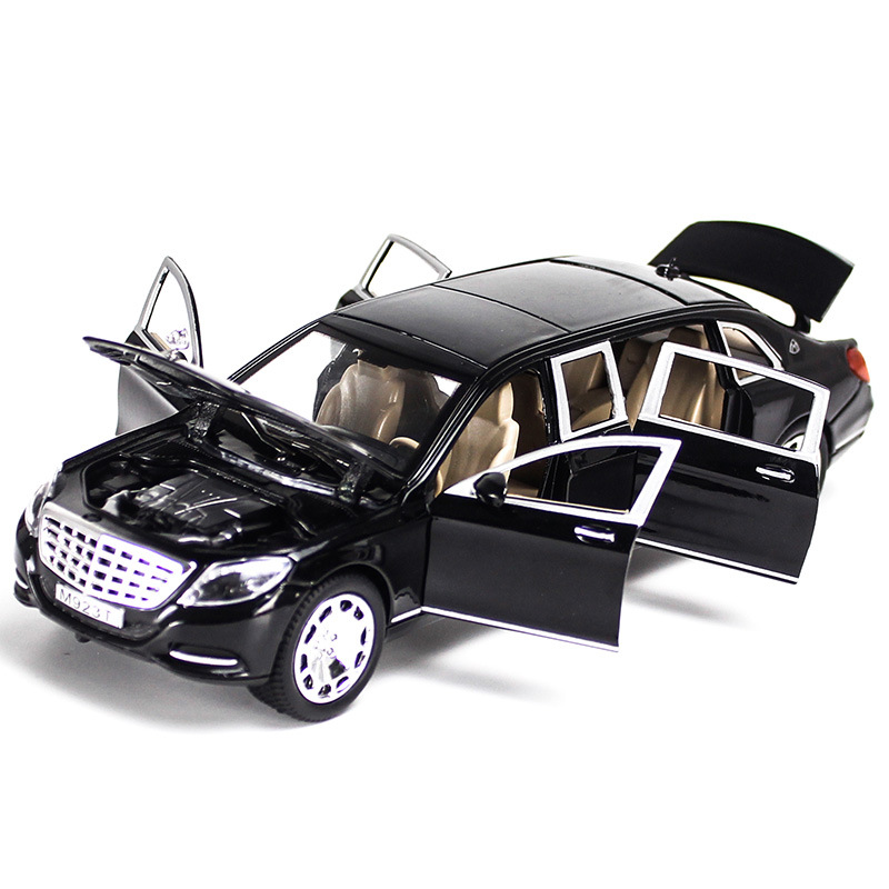 1/24迈巴赫S600奔驰加长版声光回力合金儿童轿车汽车玩具模型礼品