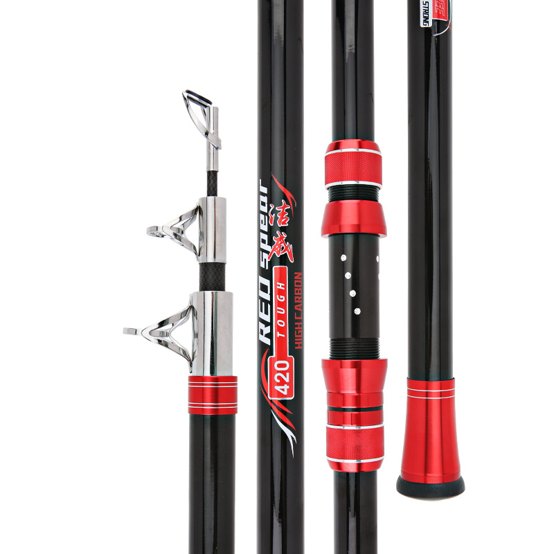 Caña de pescar grande de alto carbono de largo alcance pesado caña de pescar varilla de anclaje 4,5 m 3.04.2 M caña de pescar de largo alcance varilla de pesca Cambio de ancla visual caña de pescar