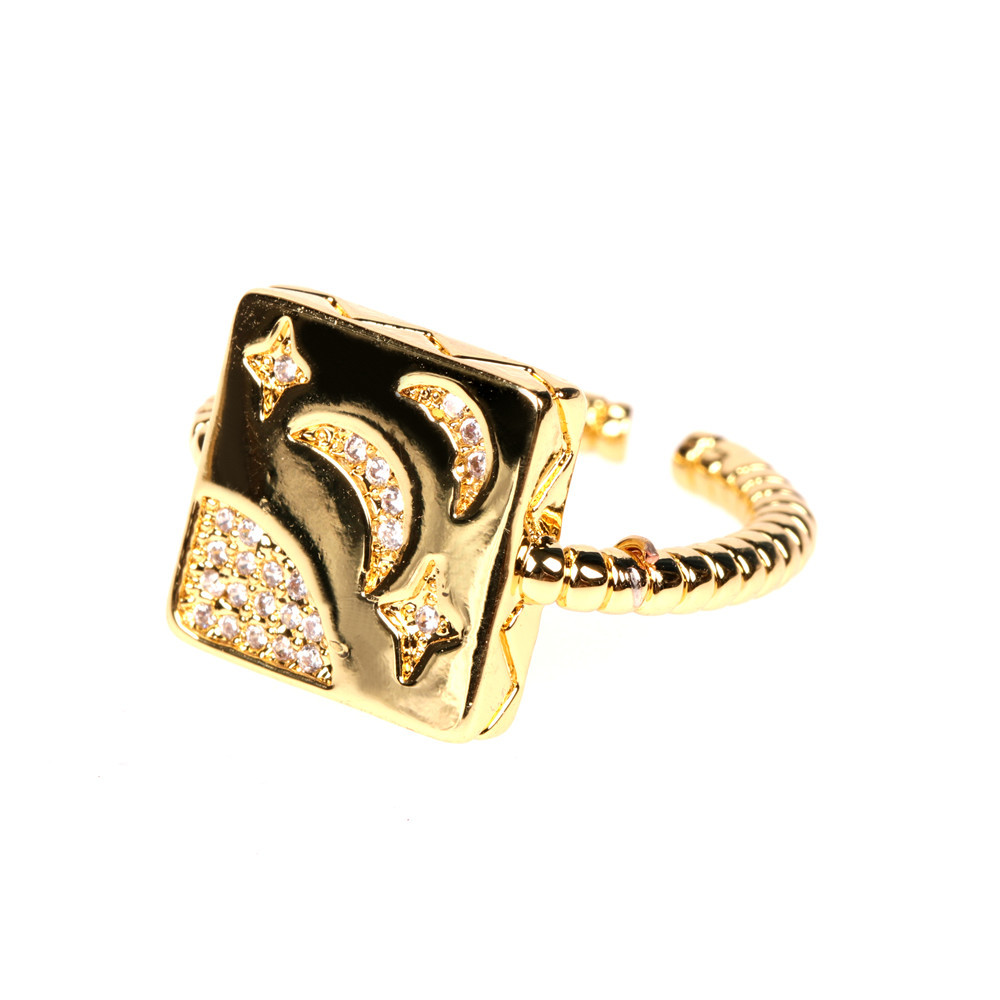 New Geometric Twist Open Ring Starry Index Finger Ring Wholesale display picture 4