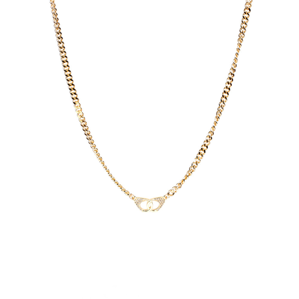 punk diamond handcuff necklace