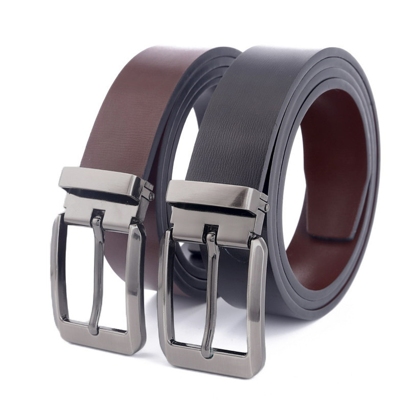 New men's leather belt, casual pin buckl...