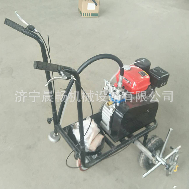 现货马路标线划线机 直线弧线冷喷划线机手推式万向轮喷涂5-25cm