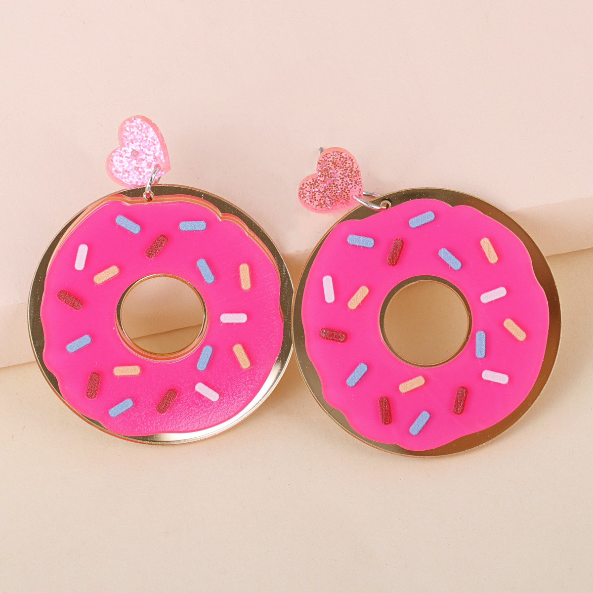 Exaggerated Cute Donut Food Long Earrings