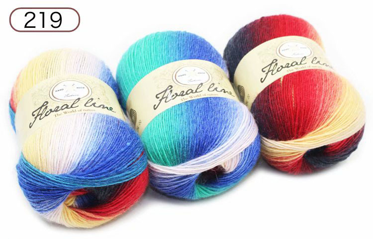 Una sola hebra sección teñida hilo degradado color lana tejida a mano bufanda sombrero lana Arco Iris lana al por mayor