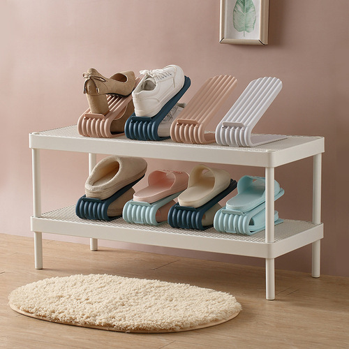 Storage shoe rack simple adjustable dustproof shoe holder door shoe cabinet storage magic plastic shoe rack