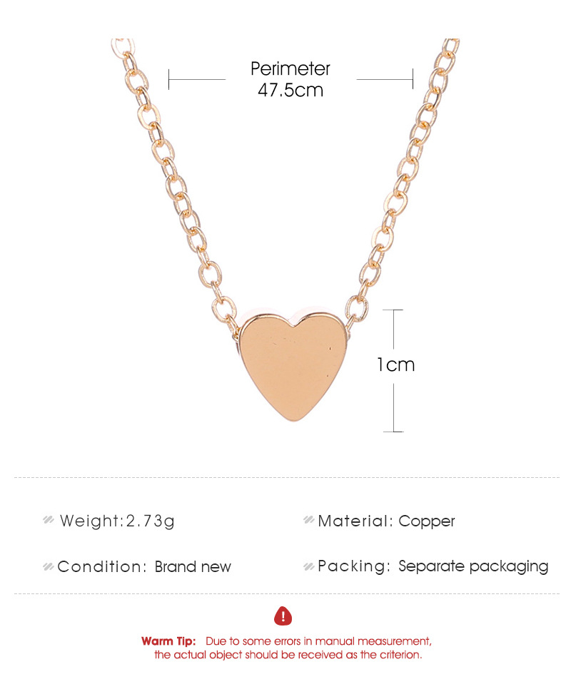 Korea Peach Heart Mini Love Glossy Three-dimensional Pendant Love Clavicle Chain For Women display picture 1