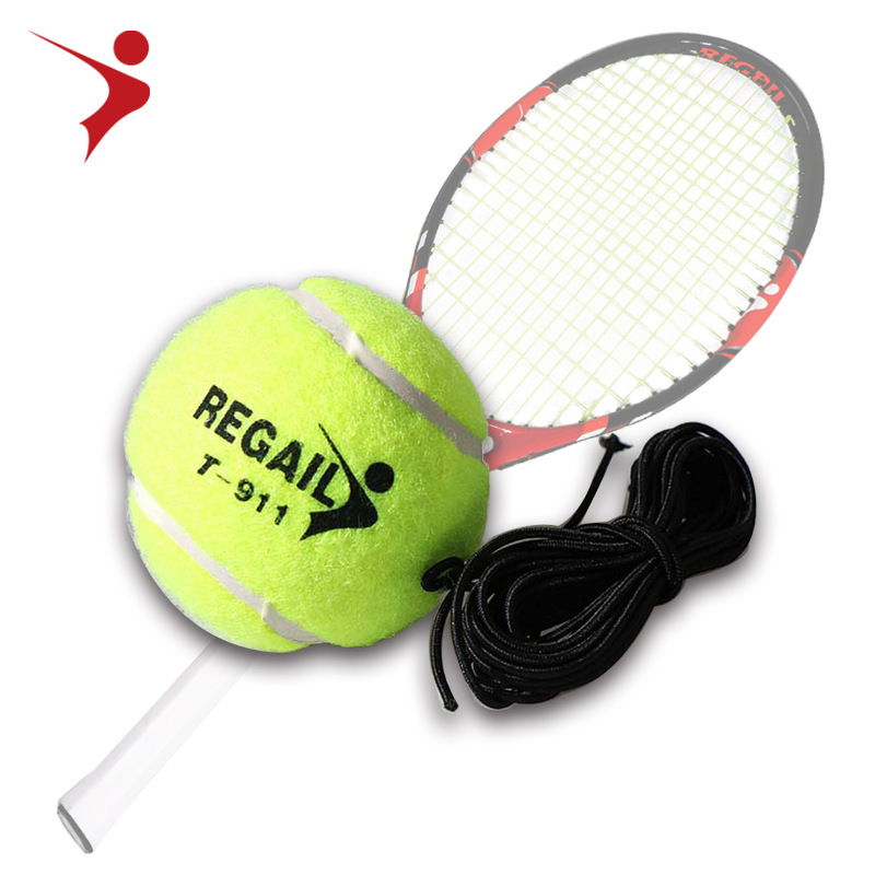 Regail网球训练器 单人带绳训练网球911黑绳皮筋网球散装高弹球