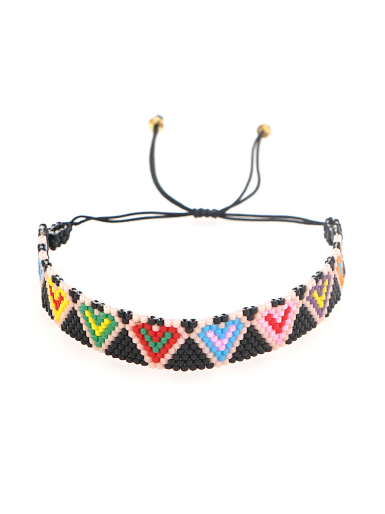 Nihaojewelry Bohemian Style Color Heart Shape Beaded Bracelet Jewelry Wholesale display picture 6