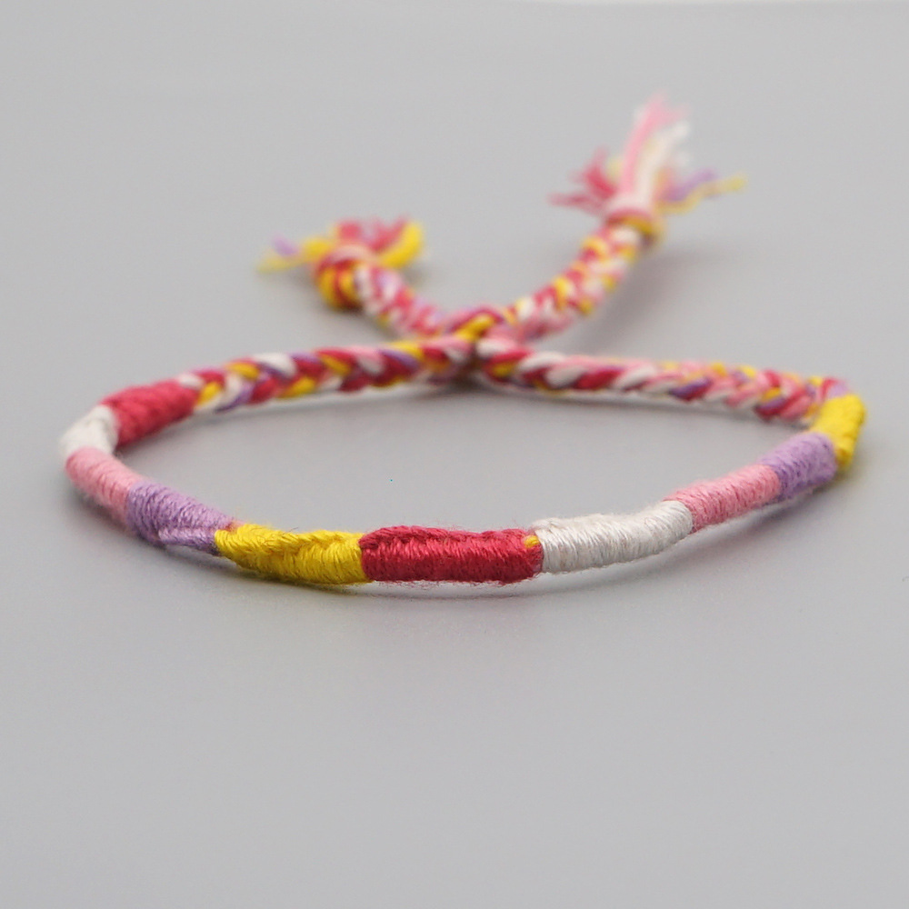 Bracelet Élastique Artisanal En Coton Tressé Style Bohème Couleur Art Ethnique display picture 24