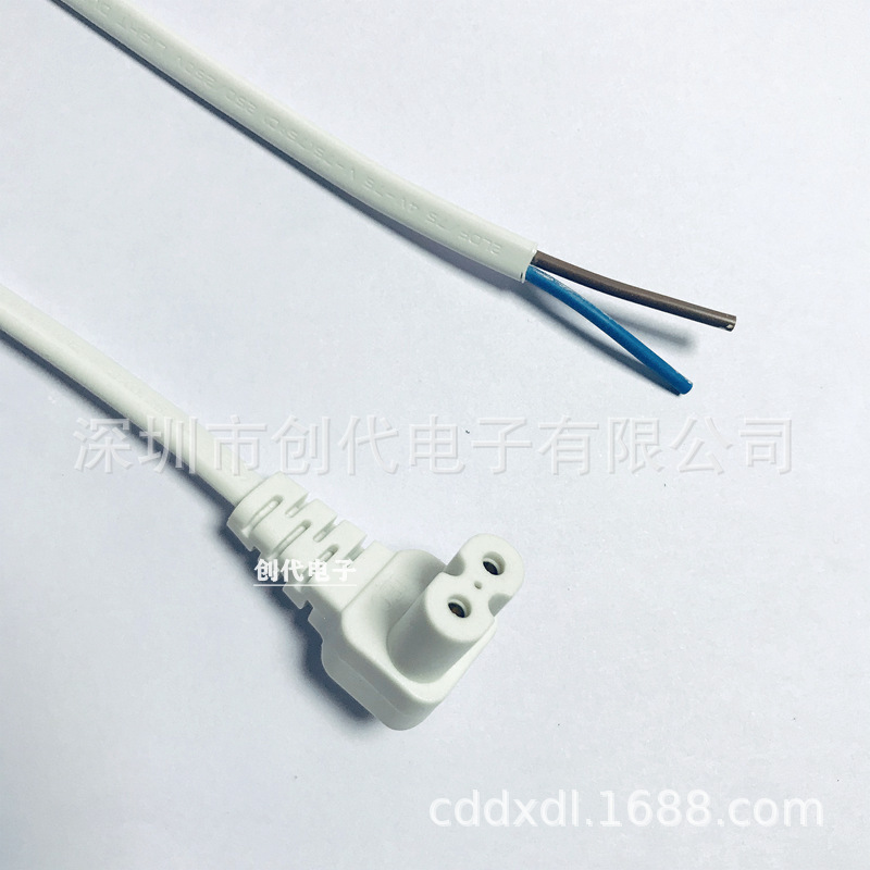 国标8字尾电源线 90度弯头八字插头电源线 L型两插电源线模具齐全