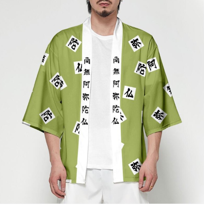 FCCEXIO Women/Men Summer Casual Cool Streetwear Demon Slayer Kimetsu no Yaiba Print Japanese Anime Kimono Haori Yukata Cosplay