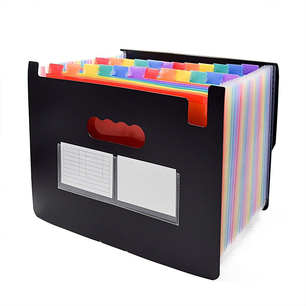 Carpeta de paquete de órgano de arco iris con tapa de una pieza 12 capas 24 capas órgano a4 almacenamiento de carpeta de clasificación multicapa