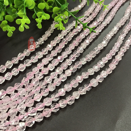 Factory Direct Sale Natural Pink Crystal Ice Diamond Faceted Star Shaped Angle Original Handchain Earrings DIY Accessory with Beads