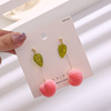 Brand silver needle, cute fuchsia earrings, silver 925 sample, internet celebrity, wide color palette