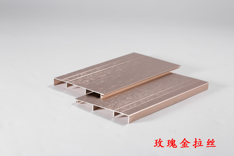 嘉润德60mm玫瑰金拉丝铝合金踢脚线不锈钢踢脚线快装护墙板角线