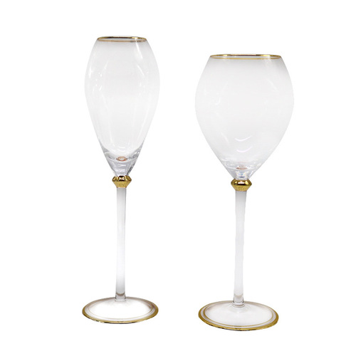 Glass goblet, red wine glass, champagne glass, crystal gold glass wine glass, club table wine glass