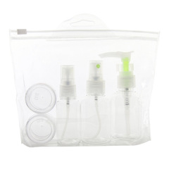 Travel toiletries pouch set, divided storage bottles, cosmetic bottles, factory plastic bottles, transparent, unprinted EVA bags