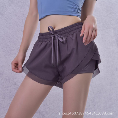 Women's High-Waist Sports Shorts, Non-Slip Fitness Yoga Pants, Loose Outerwear Running Quick-Dry Thin Training Summer Quick-Dry