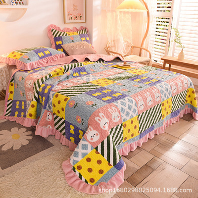 牛奶絨床蓋三件套韓式秋冬加厚寶寶絨夾棉法蘭絨水晶絨珊瑚絨床單