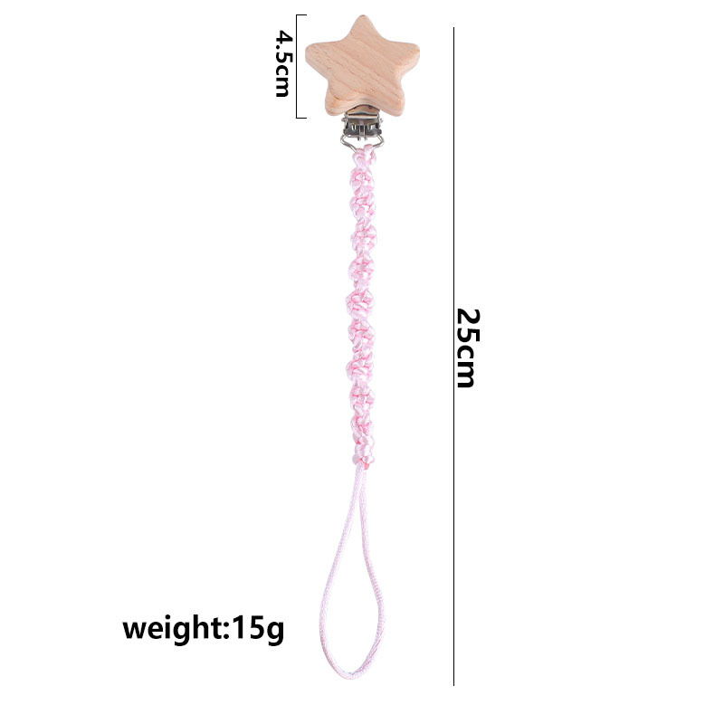 Nueva haya de dibujos animados animal chupete clip DIY bebé creativo hecho a mano tejido chupete cadena pezón cuerda