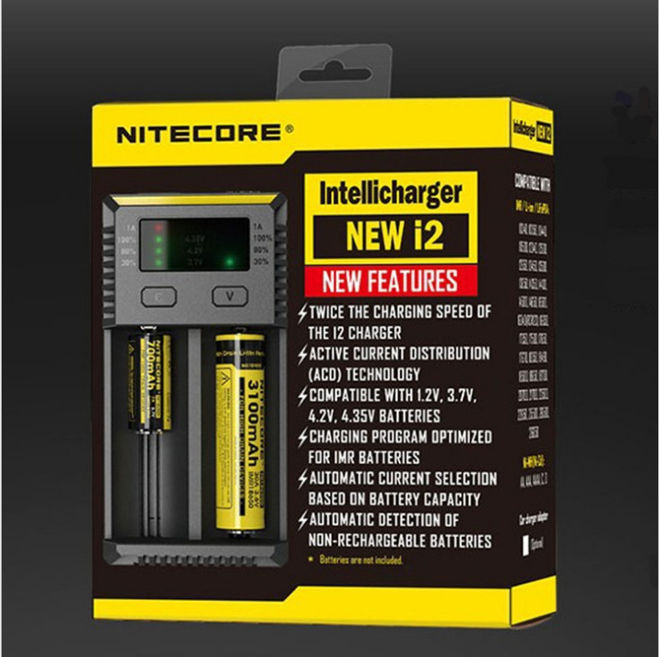 NiteCore/奈特科尔 NEW I2 双槽智能镍氢/锂离子电池充电器 18650