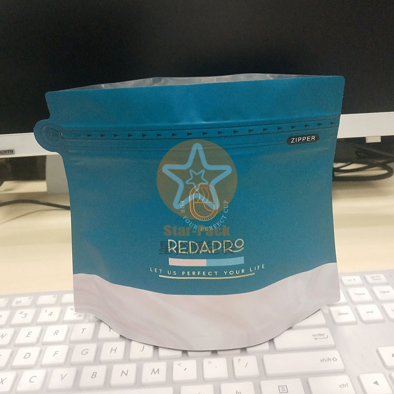新款外观半磅装哑光咖啡自封袋 带单向排气阀自立自封钻石茶叶袋
