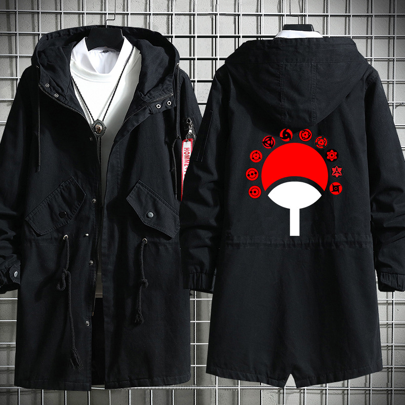 Naruto sasuke yuzhibo familia kakashi dibujos animados otoño e invierno grueso hombres y mujeres estudiante pareja gabardina image 8